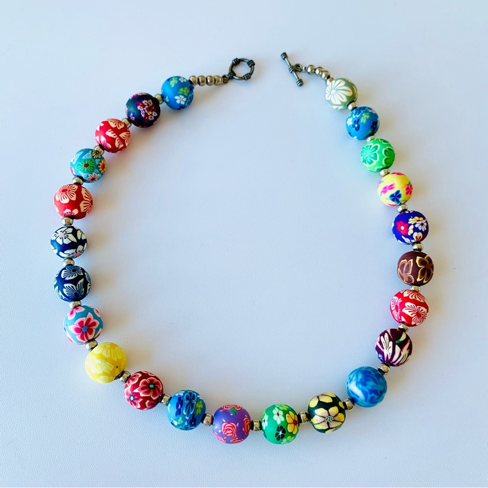 Colorful wood necklace